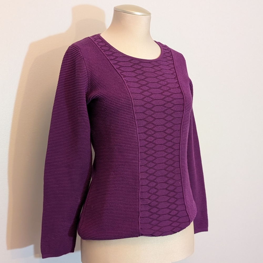 Unique Purple Textured Sweater - Picture 4 of 11